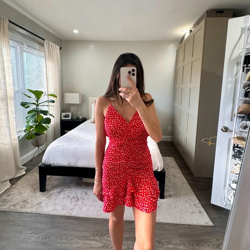 Floral Ruffled Mini Dress - Picture 2 of 4